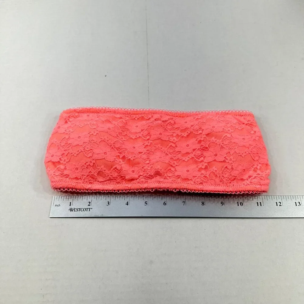 Unbranded Women's Size Medium/Large Bandeau Bra Removable Padding Coral Preowned